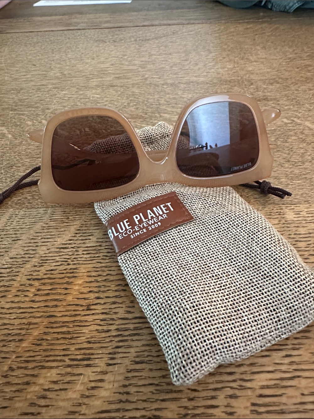 Blu Planet Women's Beige-Tan Square Sunglasses